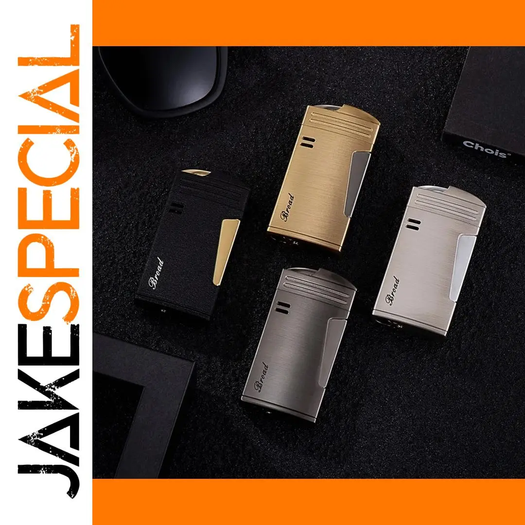 Windproof Metal Cigar Lighter Jet Torch Gas Flames 1 Windproof Metal Cigar Lighter Jet Torch Gas Flames