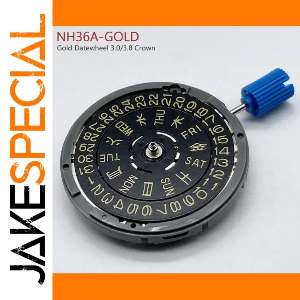 Japan NH36A Golden Movement Crown Replacement