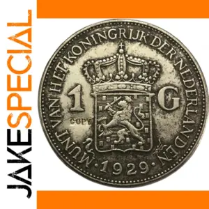 1929 Netherlands 1 Gulden Silver Replica Coin