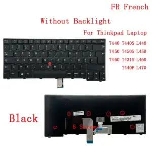 French Backlit Keyboard for Lenovo Thinkpad T440 T450 T460 17 7a006d72 no logo