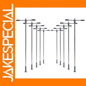10pcs OO Scale Metal LED Street Lights