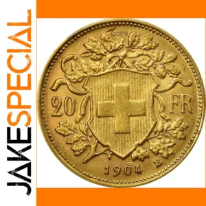 Swiss 1904 Gold 20 Francs Commemorative Coin