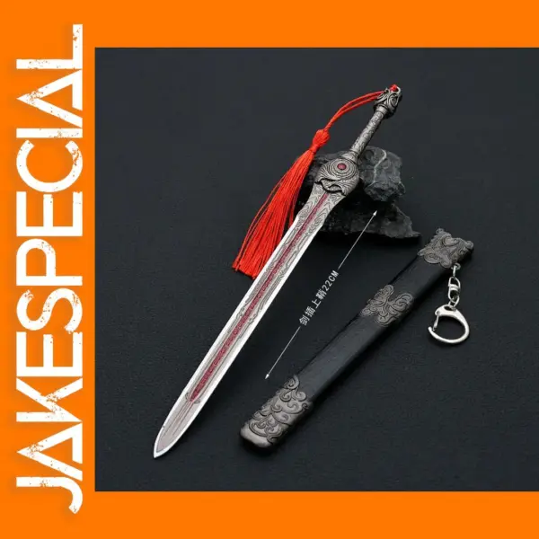 22cm Miniature Metal Katana Keychain Toy