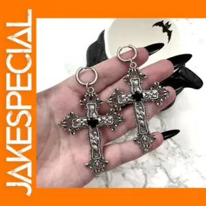 Gothic Silver Tone Drop Earrings for Women