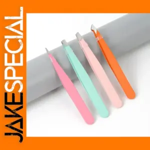 4-Piece Stainless Steel Eyebrow Tweezers Set