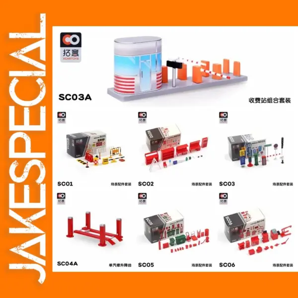 1/64 Scale Scene Model Set with Vehicles