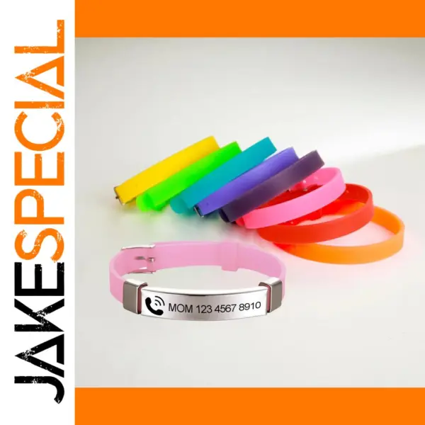 Personalized Kids ID Bracelet Adjustable Silicone