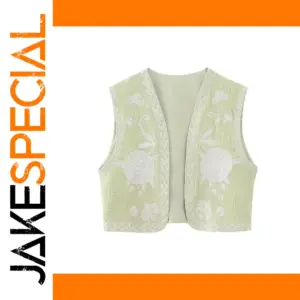 Vintage Floral Embroidered Women's Vest