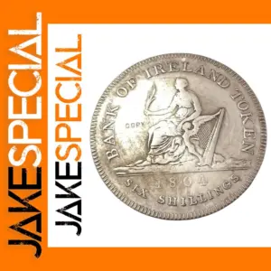 1804 Ireland 6 Shillings Silver Plated Token