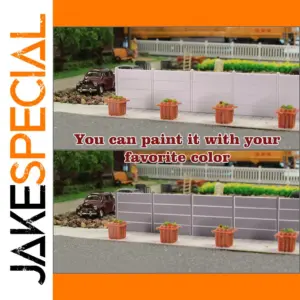 Evemodel White Model Fence Pack of 3