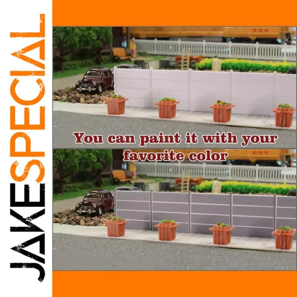 Evemodel White Model Fence Pack of 3