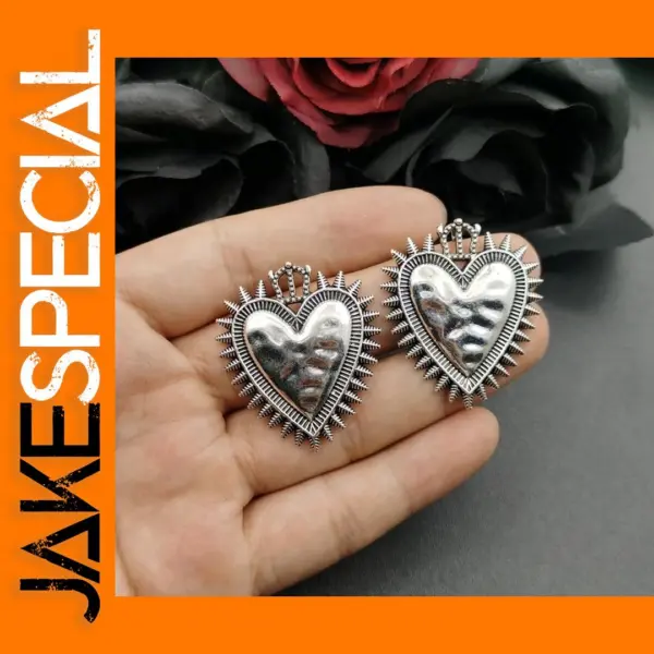 3pcs Silver Catholic Sacred Heart Charms