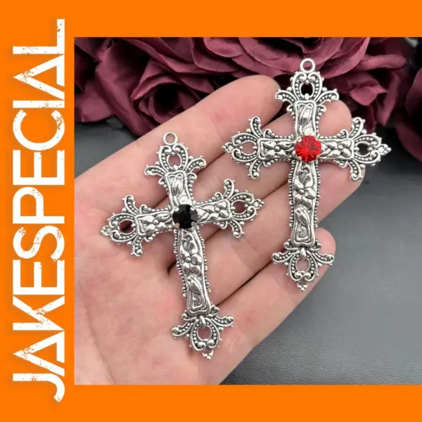 3pcs Neo-Gothic Cross Crystal Pendants