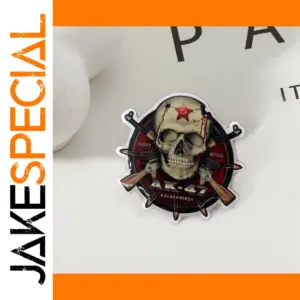 Red Pentagram Skull Brooch Metal Pin for Fashion Accessories
