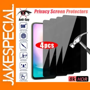 4PCS Privacy Tempered Glass for Samsung Devices