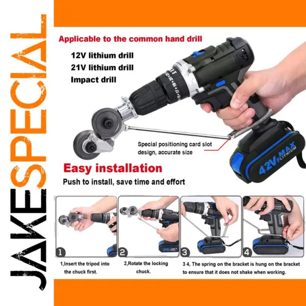 Electric Drill Plate Cutter for 12-21V Drill