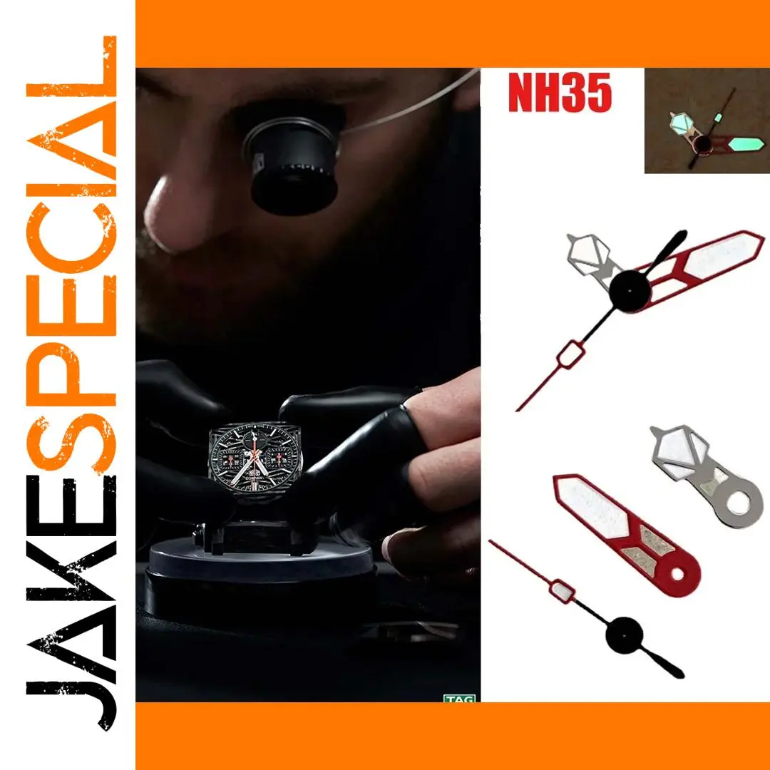 Red Silver Needle Luminous Watch Hands for NH35 1 Red Silver Needle Luminous Watch Hands for NH35