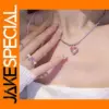 Pink Heart Pendant Necklace for Women