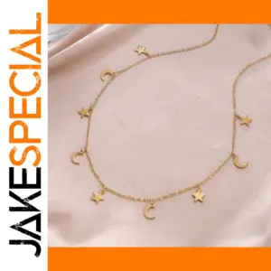 Moon Star Pendant Necklace for Women
