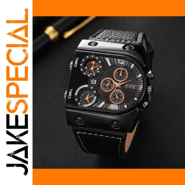 Yolako Men's Quartz Watch with Leather Strap