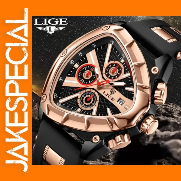 LIGE Men's Quartz Sports Chronograph Watch