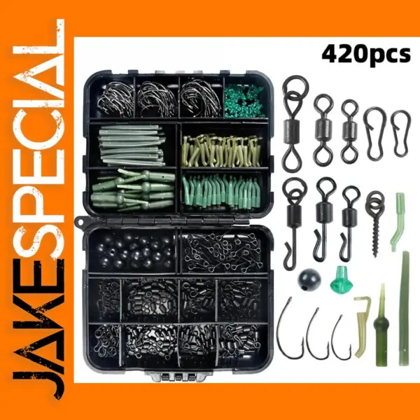 420pcs Carp Fishing Tackle Kit with Box