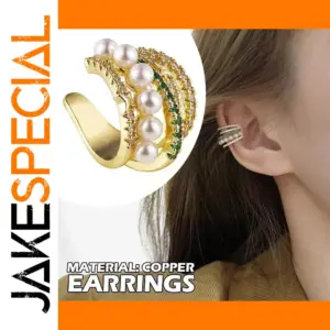 Korean Double Layer Pearl Clip Earrings for Women