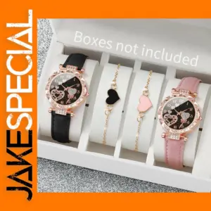 4PCs Women Fashion Quartz Watch Set V248