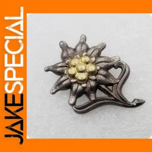 WW2 German Edelweiss Mountain Troops Hat Badge