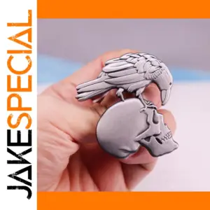 Crow Skull Metal Brooch for Unisex Fashion