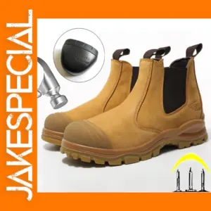 Genuine Leather Safety Chelsea Boots for Men