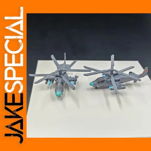 2PCS 1/350 Scale Ka-52 Military Helicopter Models