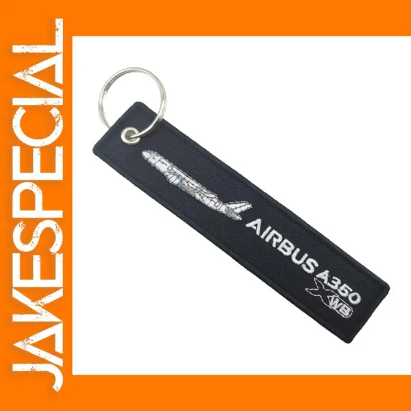 Airbus A350 Double Sided Embroidered Keychain