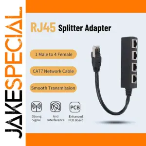 RJ45 1In 4Out CAT7 Network Splitter Adapter