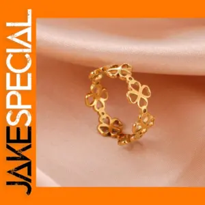 Four-leaf Clover Stainless Steel Women’s Ring