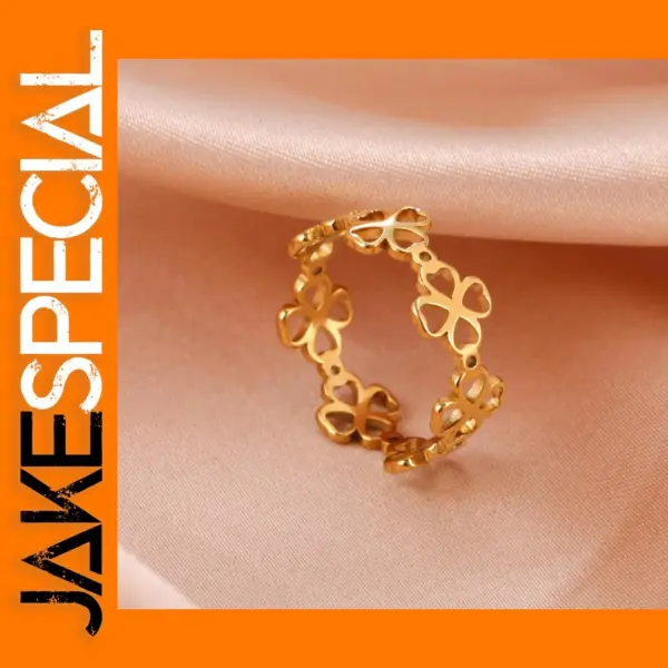 Four-leaf Clover Stainless Steel Women’s Ring