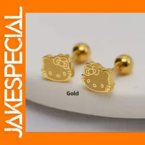 Cute Cartoon Cat Titanium Steel Earrings