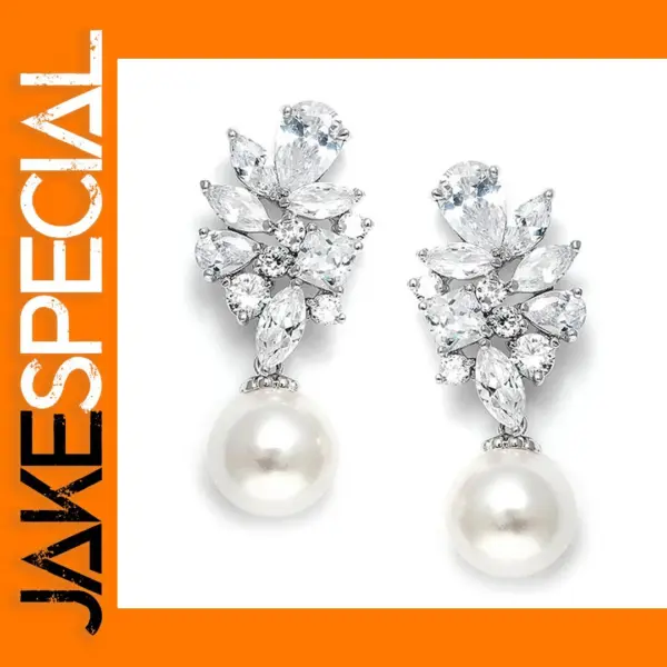 Elegant Simulated Pearl Drop Earrings for Women