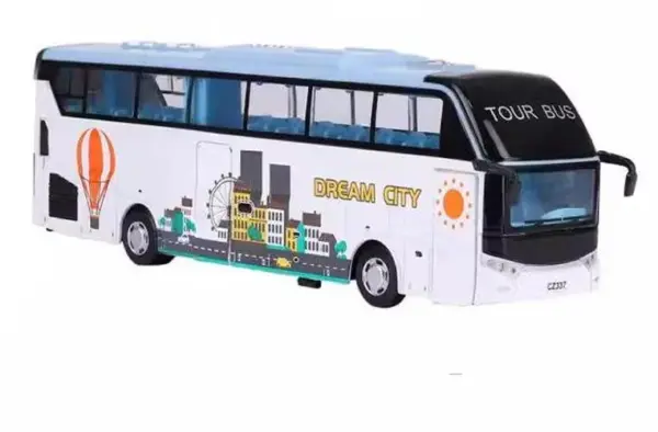 1:50 Alloy Tourist Bus Model Simulation Lights - Image 8