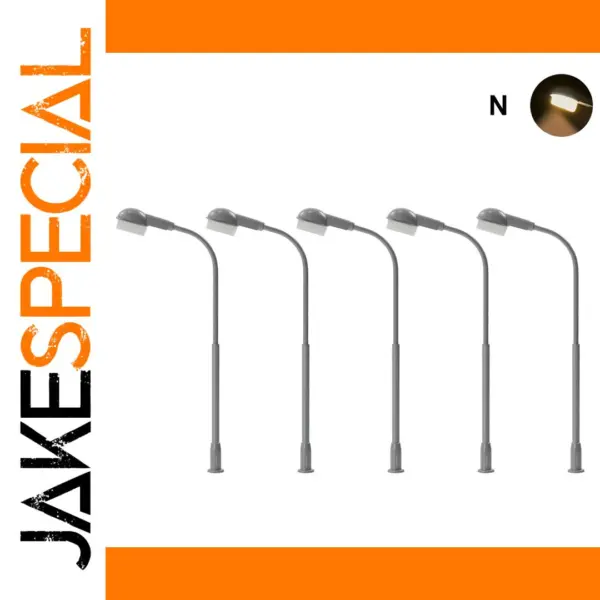 5pc N Scale Metal Street Light Set