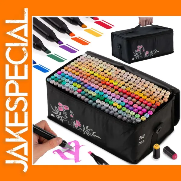 262 Piece Alcohol Marker Set with Carrying Case
