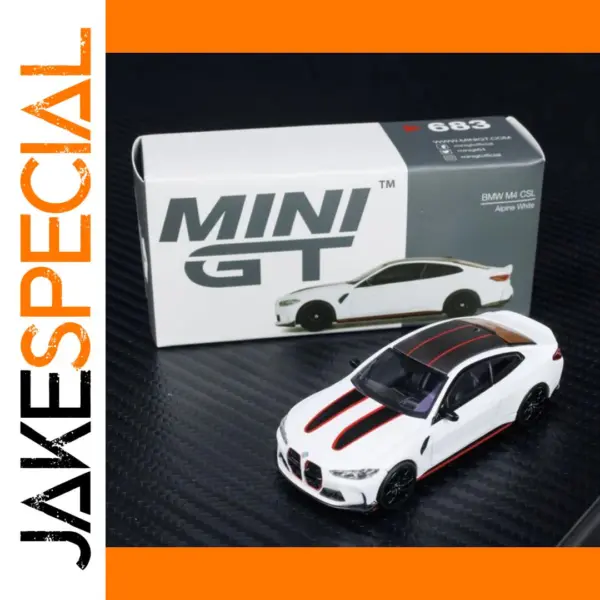 BMW M4 CSL Alpine White 1:64 Model Car