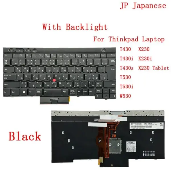 Japanese Backlit Keyboard for Lenovo Thinkpad T430 - Image 8