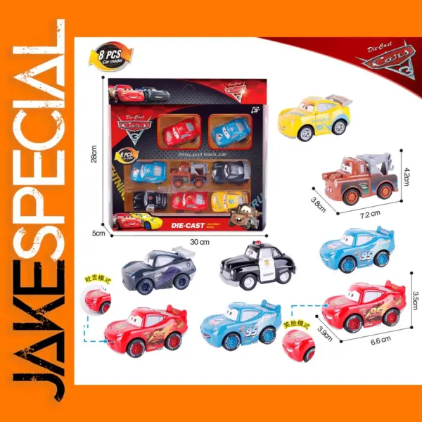 8pcs Disney Pixar Cars Toy Vehicle Set