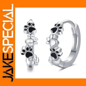 Cute Pet Paw Print Hoop Earrings for Women
