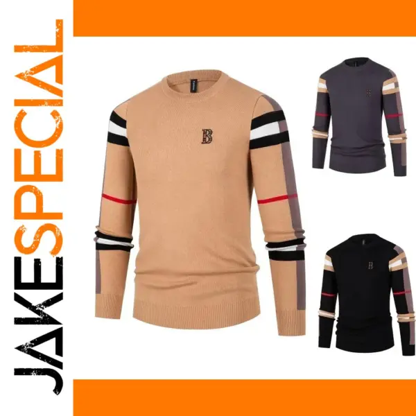 Men's Casual Striped Pullover Sweater