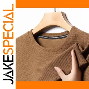 Men's Casual Short Sleeve Waffle T-shirt