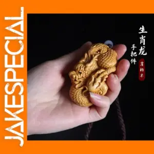 Handmade Wooden Dragon Figurine for Decor