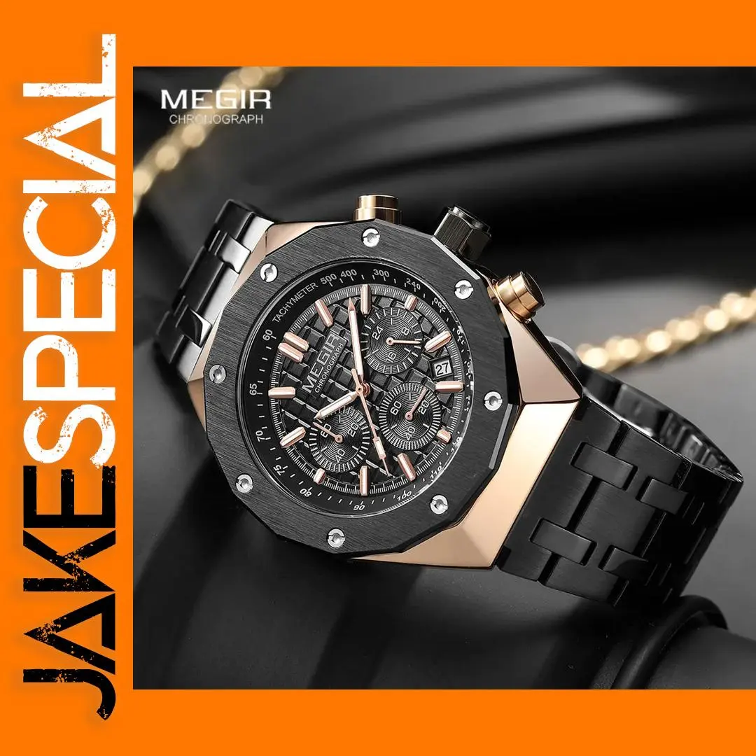 MEGIR MS2213GRE-BK-1N0 Men's Quartz Watch 1 MEGIR MS2213GRE-BK-1N0 Men's Quartz Watch