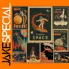 Space Travel Retro Poster for Home Decor